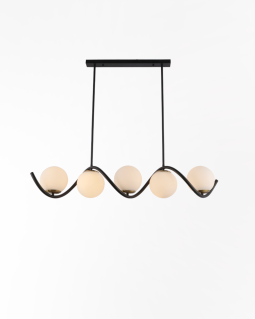 Modern Glass Hanging Lamp IA-9323-5 BK+WH