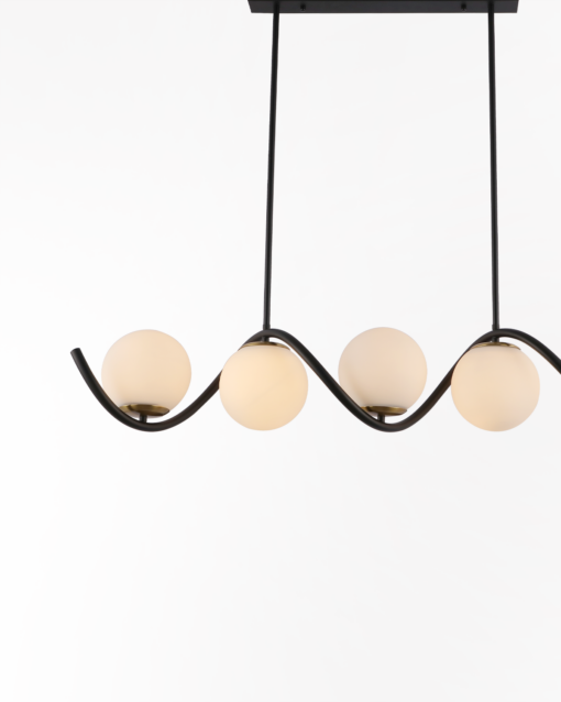 Modern Glass Hanging Lamp IA-9323-5 BK+WH - Image 2