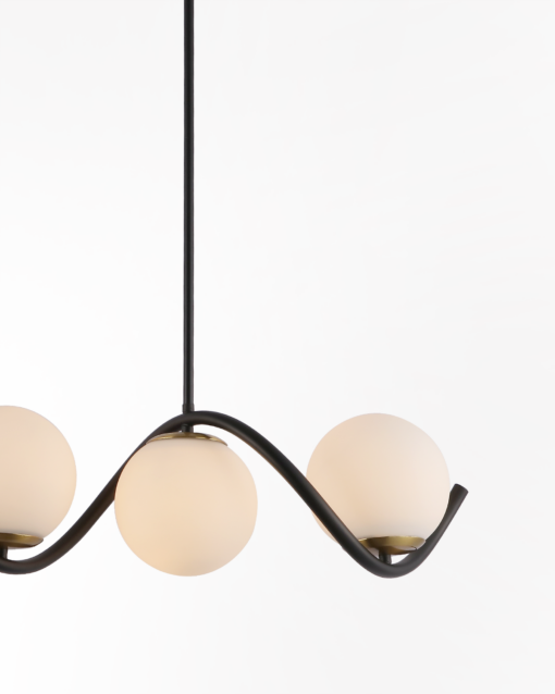 Modern Glass Hanging Lamp IA-9323-5 BK+WH - Image 3