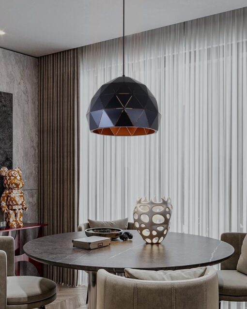 Modern Geometrical Single Pendant Lamp IA-9363-350 BK - Image 2