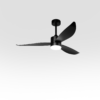 52" 3-Blade Plastic Ceiling Fan with LED Light and Remote Control DC Motor