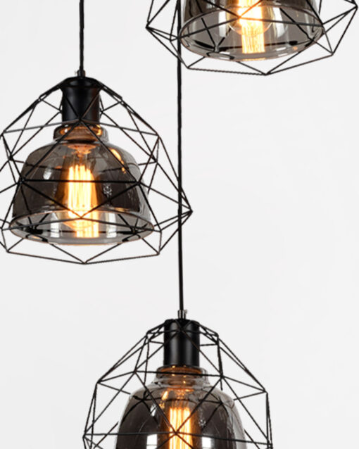 MULTI-DROP ROUND RETRO CAGE PENDANT LAMP - Image 3