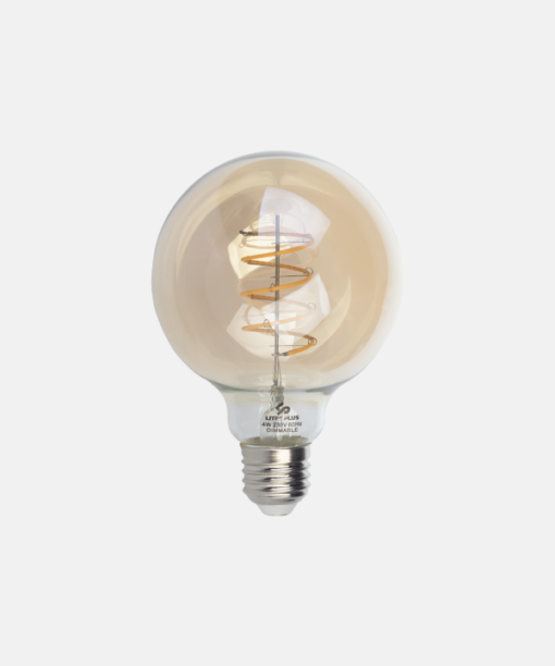 G95 E27 LED Spiral Filament Bulb 4W Dimmable
