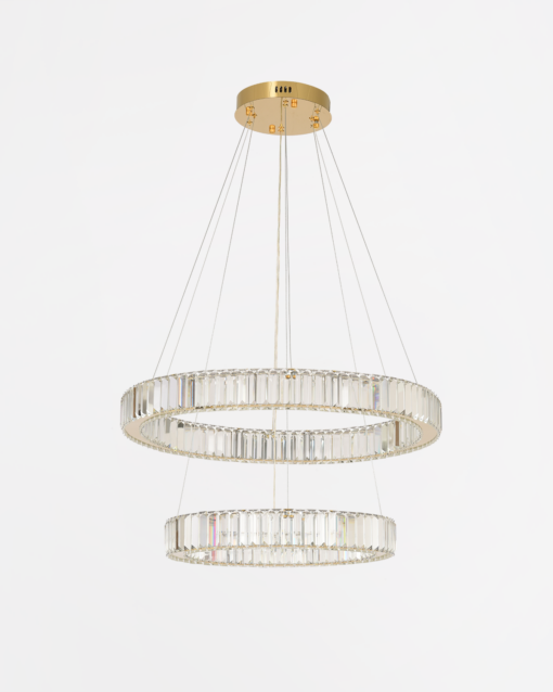 LED 2-LAYER MODERN CRYSTAL HANGING LAMP