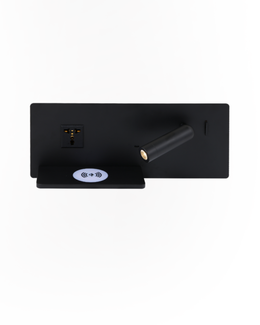 Bedside Reading Lamp With Wireless And Type C Charging Slot / Universal Outlet IA-9304-BLK