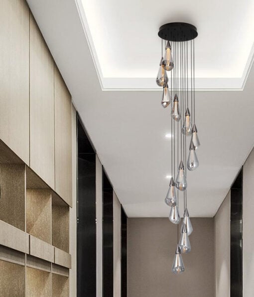 Contemporary Glass High Ceiling Pendant Lamp - Image 4
