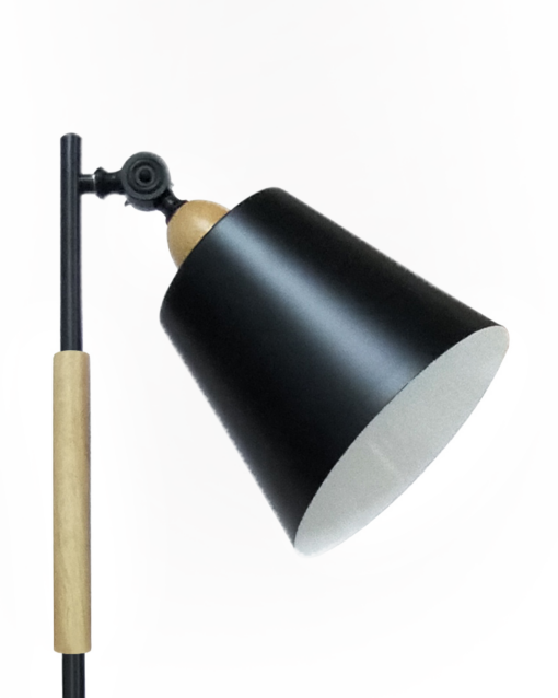 Minimalist Metal With Wood Accent Floor Lamp IA-9468F-BK - Image 3