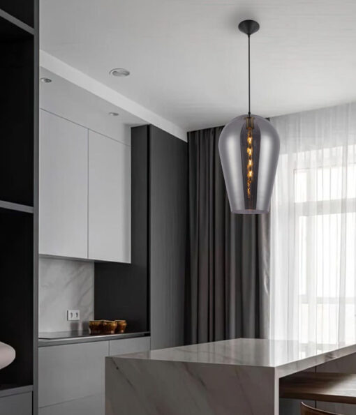 SINGLE MODERN GLASS PENDANT LAMP - Image 2